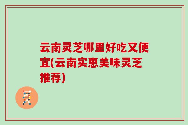 云南灵芝哪里好吃又便宜(云南实惠美味灵芝推荐)