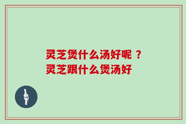 灵芝煲什么汤好呢 ？灵芝跟什么煲汤好