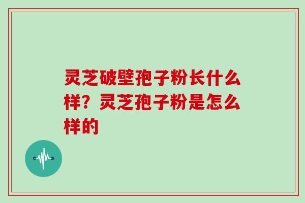 灵芝破壁孢子粉长什么样？灵芝孢子粉是怎么样的