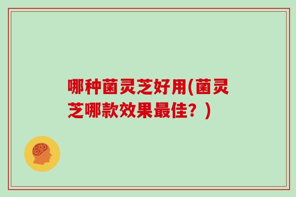 哪种菌灵芝好用(菌灵芝哪款效果最佳？)