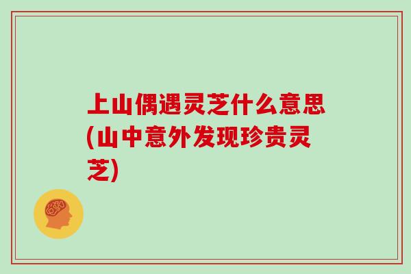 上山偶遇灵芝什么意思(山中意外发现珍贵灵芝)