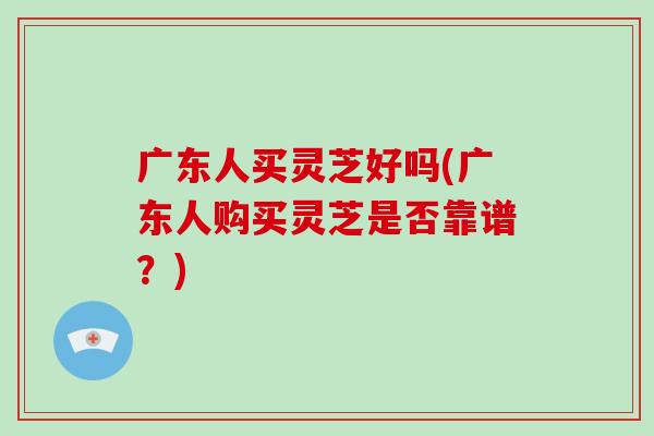 广东人买灵芝好吗(广东人购买灵芝是否靠谱？)