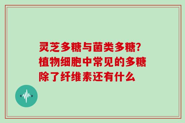 灵芝多糖与菌类多糖?植物细胞中常见的多糖除了纤维素还有什么-第1张图片-灵芝大师 灵芝多糖与菌类多糖?植物细胞中常见的多糖除了纤维素还有什么-第1张图片-灵芝大师