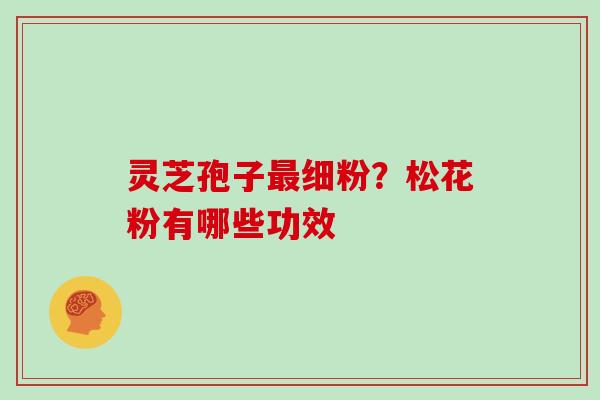 灵芝孢子最细粉？松花粉有哪些功效