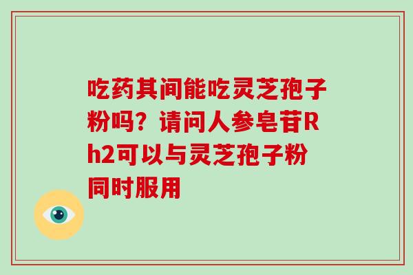 吃药其间能吃灵芝孢子粉吗？请问人参皂苷Rh2可以与灵芝孢子粉同时服用