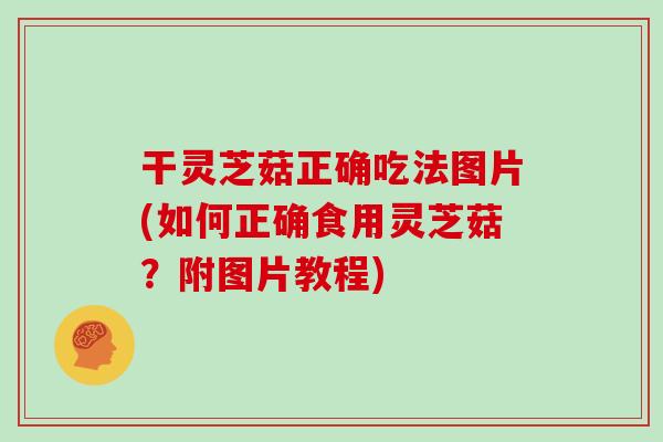 干灵芝菇正确吃法图片(如何正确食用灵芝菇？附图片教程)