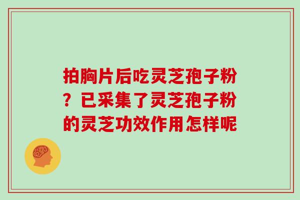 拍胸片后吃灵芝孢子粉？已采集了灵芝孢子粉的灵芝功效作用怎样呢