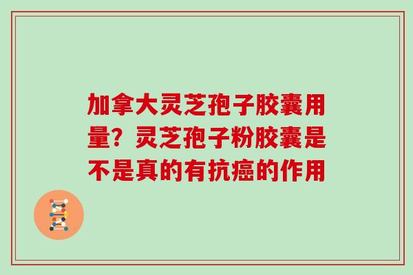 加拿大灵芝孢子胶囊用量？灵芝孢子粉胶囊是不是真的有抗癌的作用