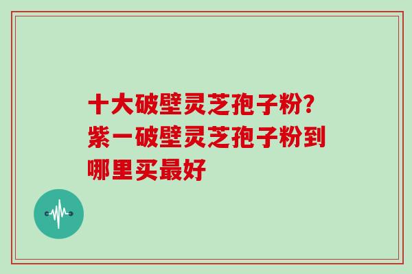 十大破壁灵芝孢子粉？紫一破壁灵芝孢子粉到哪里买最好