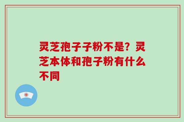 灵芝孢子子粉不是？灵芝本体和孢子粉有什么不同