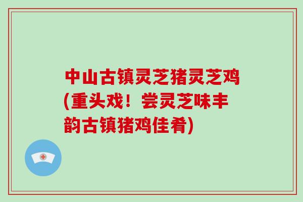 中山古镇灵芝猪灵芝鸡(重头戏！尝灵芝味丰韵古镇猪鸡佳肴)