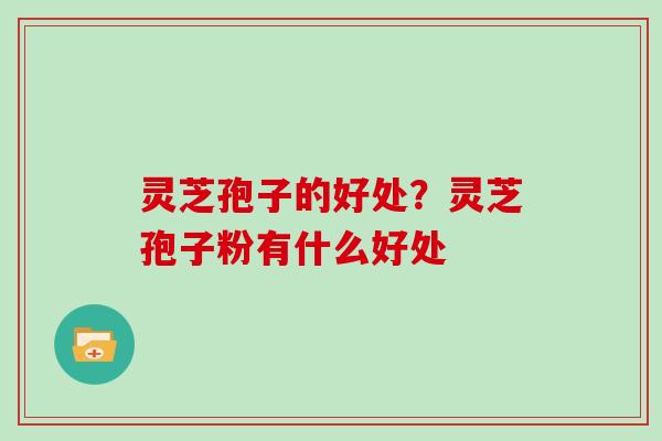 灵芝孢子的好处？灵芝孢子粉有什么好处