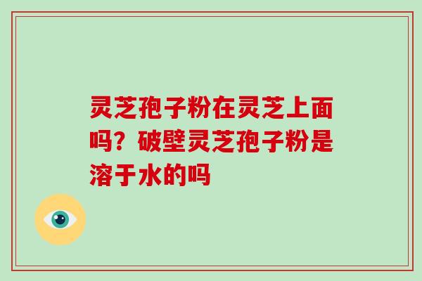 灵芝孢子粉在灵芝上面吗？破壁灵芝孢子粉是溶于水的吗