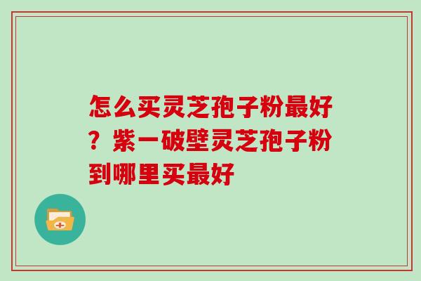 怎么买灵芝孢子粉最好？紫一破壁灵芝孢子粉到哪里买最好