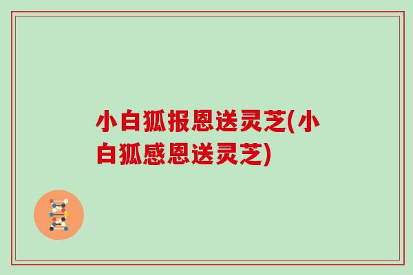 小白狐报恩送灵芝(小白狐感恩送灵芝)-第1张图片-灵芝大师