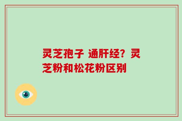 灵芝孢子 通肝经?灵芝粉和松花粉区别-第1张图片-灵芝大师 灵芝孢子 通肝经?灵芝粉和松花粉区别-第1张图片-灵芝大师