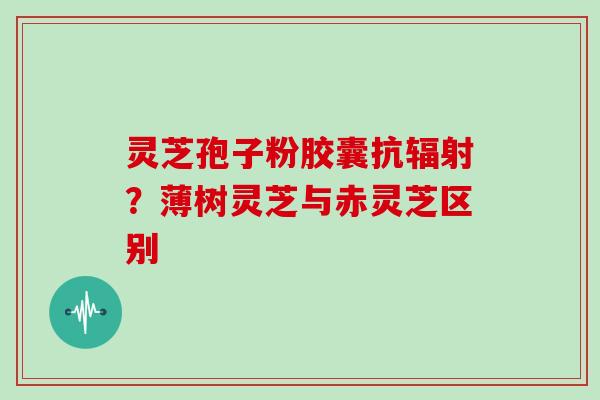 灵芝孢子粉胶囊抗辐射？薄树灵芝与赤灵芝区别