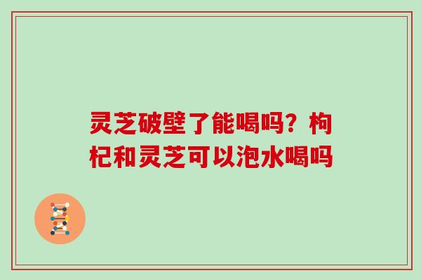 灵芝破壁了能喝吗？枸杞和灵芝可以泡水喝吗