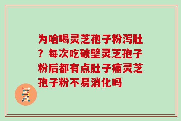 为啥喝灵芝孢子粉泻肚？每次吃破壁灵芝孢子粉后都有点肚子痛灵芝孢子粉不易消化吗