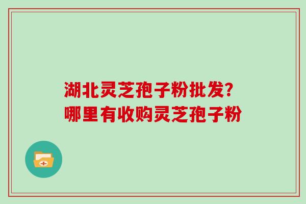 湖北灵芝孢子粉批发？哪里有收购灵芝孢子粉