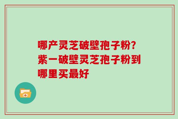 哪产灵芝破壁孢子粉？紫一破壁灵芝孢子粉到哪里买最好