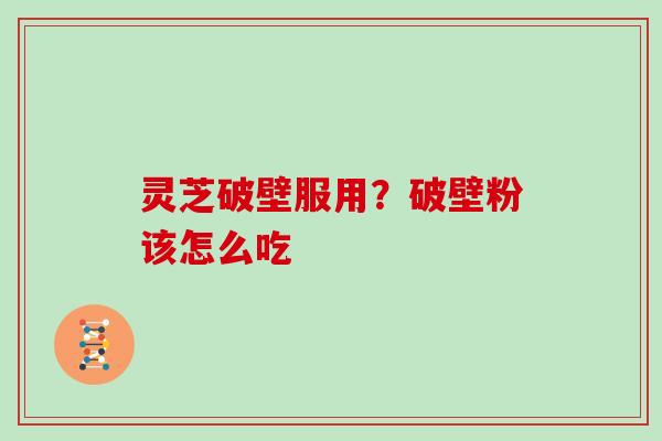 灵芝破壁服用？破壁粉该怎么吃