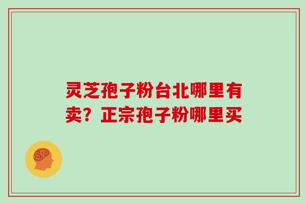 灵芝孢子粉台北哪里有卖？正宗孢子粉哪里买