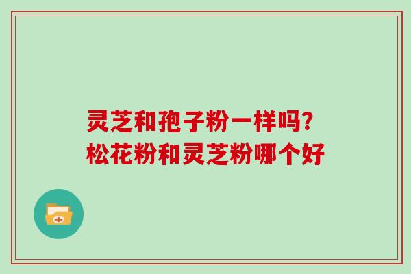 灵芝和孢子粉一样吗？松花粉和灵芝粉哪个好