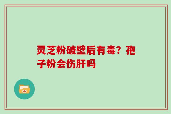 灵芝粉破壁后有毒？孢子粉会伤肝吗