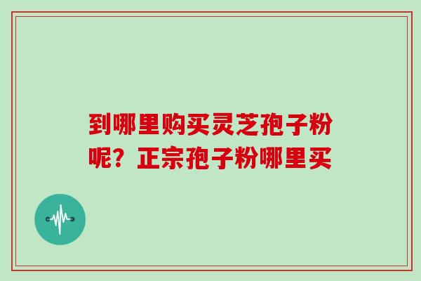 到哪里购买灵芝孢子粉呢？正宗孢子粉哪里买