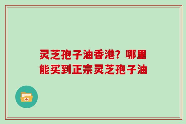 灵芝孢子油香港？哪里能买到正宗灵芝孢子油