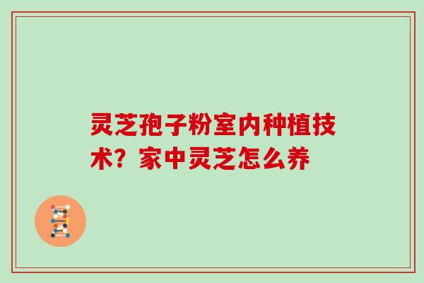 灵芝孢子粉室内种植技术？家中灵芝怎么养
