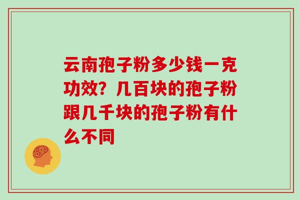 云南孢子粉多少钱一克功效？几百块的孢子粉跟几千块的孢子粉有什么不同