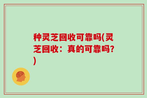 种灵芝回收可靠吗(灵芝回收：真的可靠吗？)