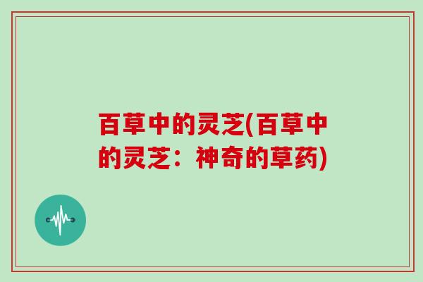 百草中的灵芝(百草中的灵芝：神奇的草药)