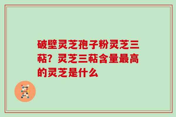 破壁灵芝孢子粉灵芝三萜？灵芝三萜含量最高的灵芝是什么
