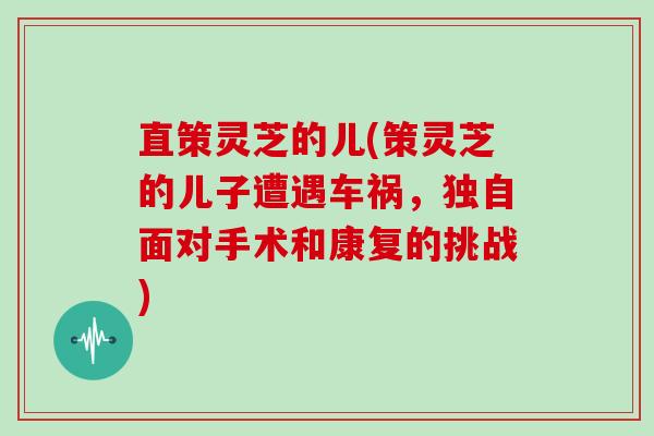 直策灵芝的儿(策灵芝的儿子遭遇车祸，独自面对手术和康复的挑战)