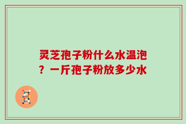 灵芝孢子粉什么水温泡？一斤孢子粉放多少水