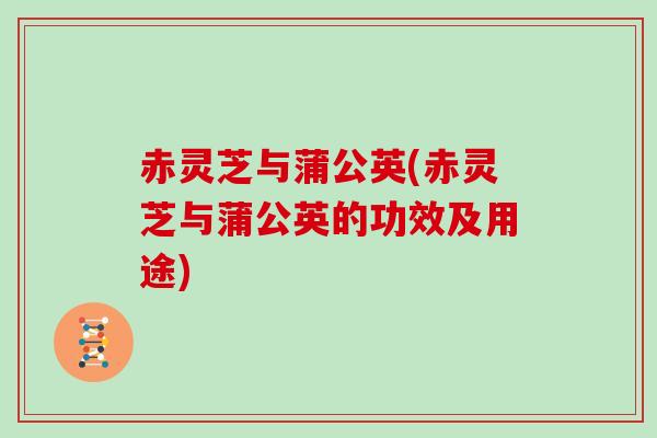 赤灵芝与蒲公英(赤灵芝与蒲公英的功效及用途)-第1张图片-灵芝大师 赤灵芝与蒲公英(赤灵芝与蒲公英的功效及用途)-第1张图片-灵芝大师