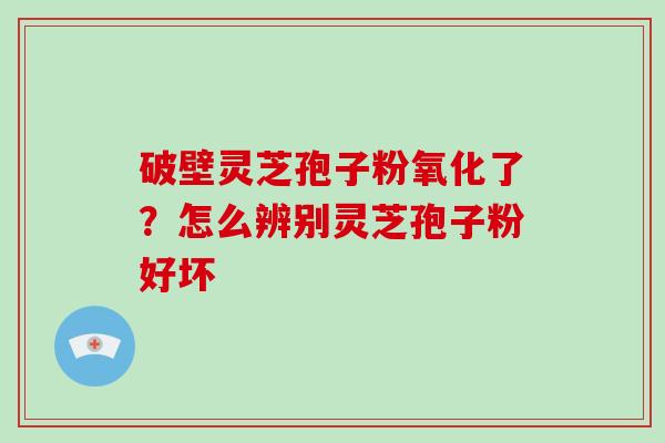 破壁灵芝孢子粉氧化了？怎么辨别灵芝孢子粉好坏