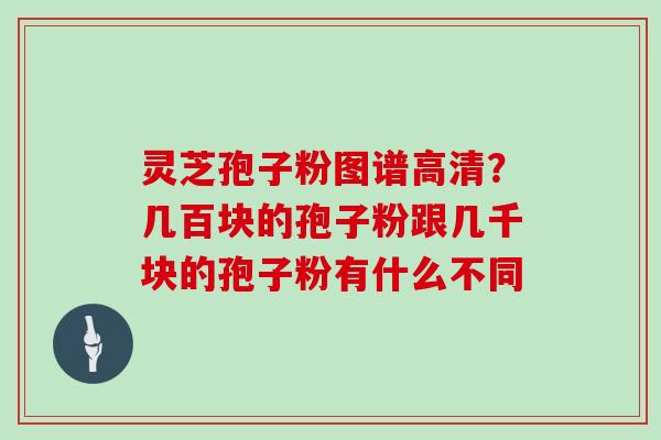 灵芝孢子粉图谱高清？几百块的孢子粉跟几千块的孢子粉有什么不同