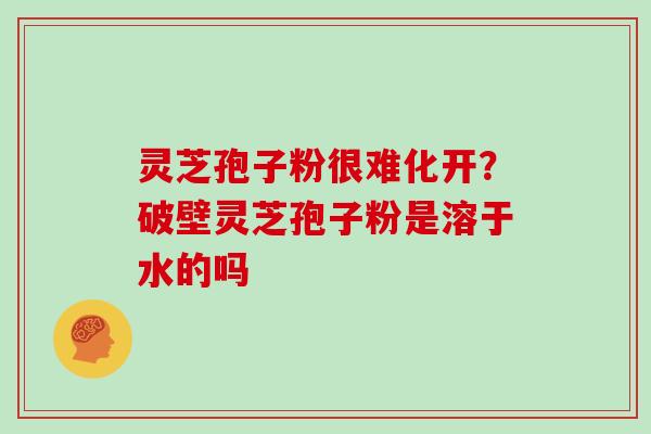灵芝孢子粉很难化开？破壁灵芝孢子粉是溶于水的吗