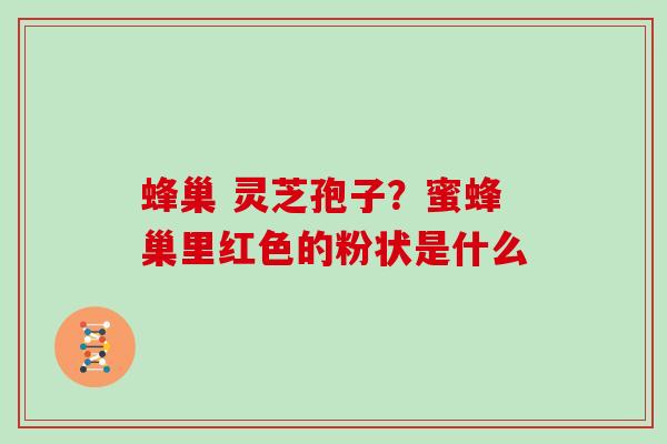 蜂巢 灵芝孢子？蜜蜂巢里红色的粉状是什么