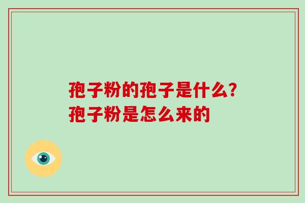 孢子粉的孢子是什么？孢子粉是怎么来的