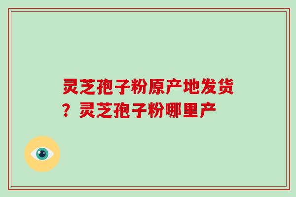 灵芝孢子粉原产地发货？灵芝孢子粉哪里产