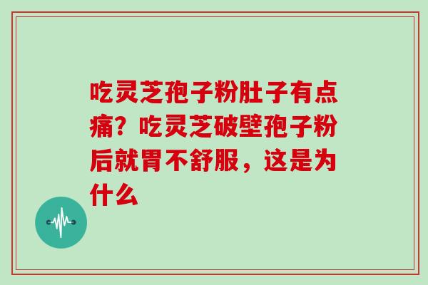 吃灵芝孢子粉肚子有点痛？吃灵芝破壁孢子粉后就胃不舒服，这是为什么
