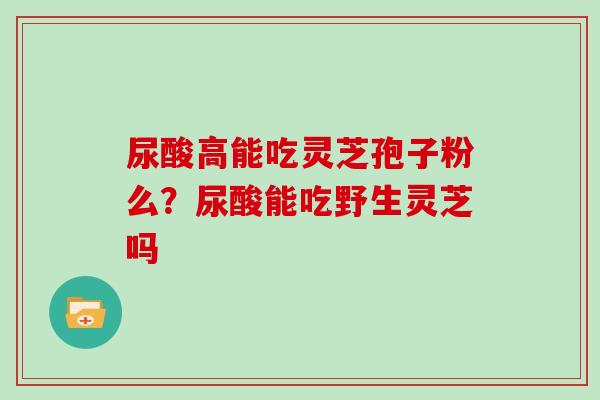尿酸高能吃灵芝孢子粉么?尿酸能吃野生灵芝吗-第1张图片-灵芝大师 尿酸高能吃灵芝孢子粉么?尿酸能吃野生灵芝吗-第1张图片-灵芝大师