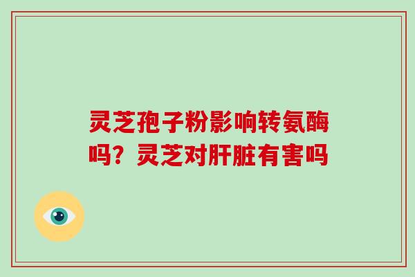 灵芝孢子粉影响转氨酶吗?灵芝对肝脏有害吗-第1张图片-灵芝大师 灵芝孢子粉影响转氨酶吗?灵芝对肝脏有害吗-第1张图片-灵芝大师