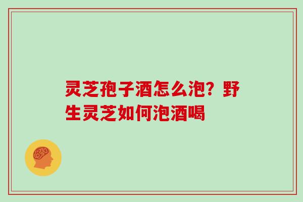 灵芝孢子酒怎么泡？野生灵芝如何泡酒喝