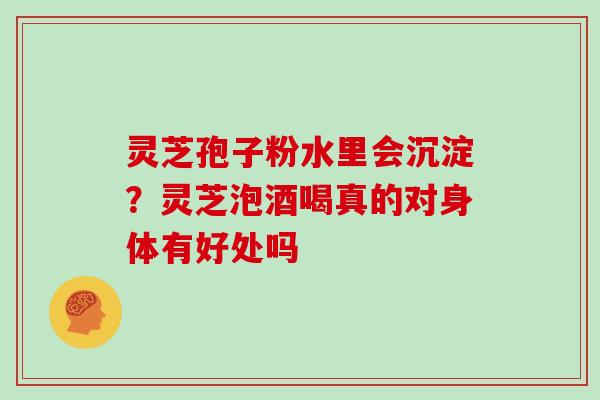 灵芝孢子粉水里会沉淀？灵芝泡酒喝真的对身体有好处吗